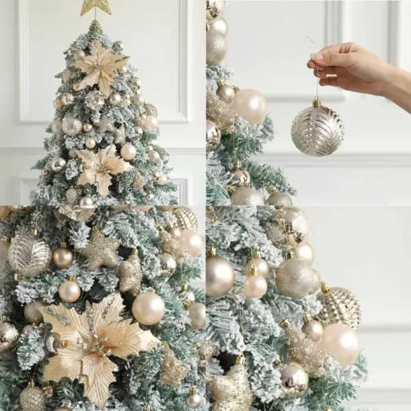 Christmas Ball Ornaments Red, Green, Champagne Hanging Decorations - Image 6