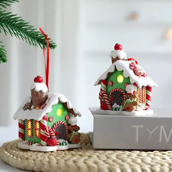 Glowing Resin Candy House Ornament with Lights - Image 6