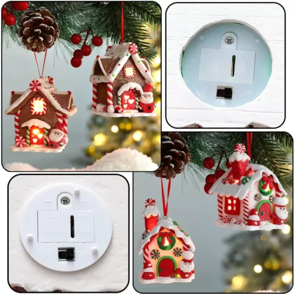Glowing Resin Candy House Ornament with Lights - Image 5