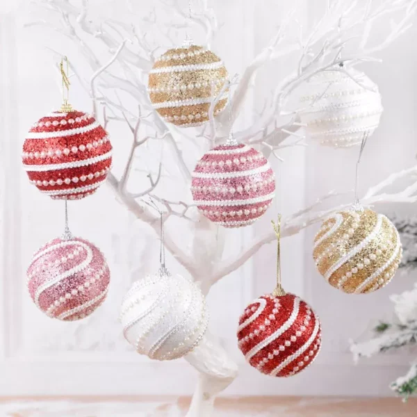 8cm Glitter Christmas Tree Balls - Image 9