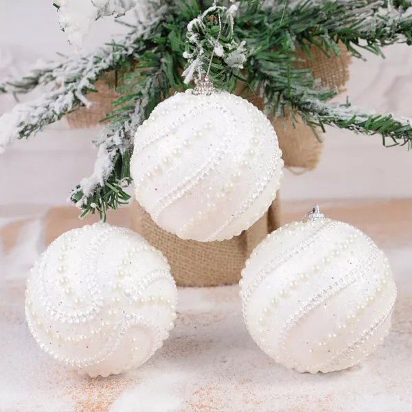 8cm Glitter Christmas Tree Balls - Image 3