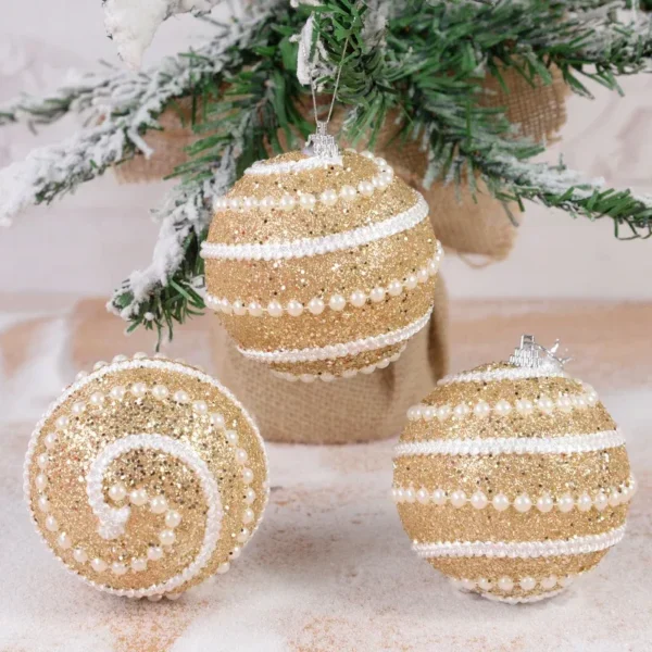 8cm Glitter Christmas Tree Balls - Image 8