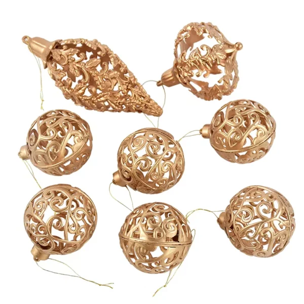 Gold Hollow Star Christmas Balls - Image 8