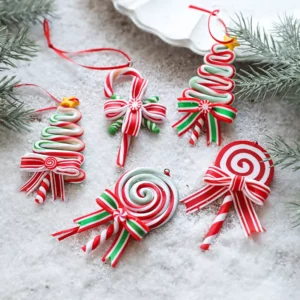 Christmas Candy Hanging Pendant Lollipop Stick Ornament