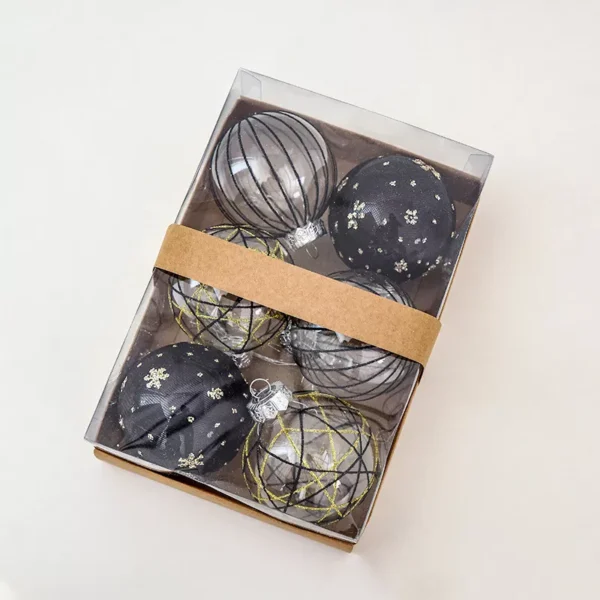8cm Luxury Painted Christmas Tree Baubles Set - Image 6