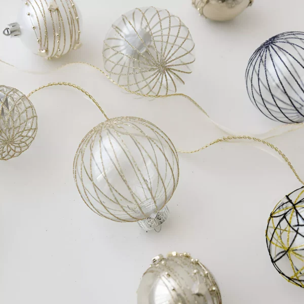 8cm Luxury Painted Christmas Tree Baubles Set - Image 5