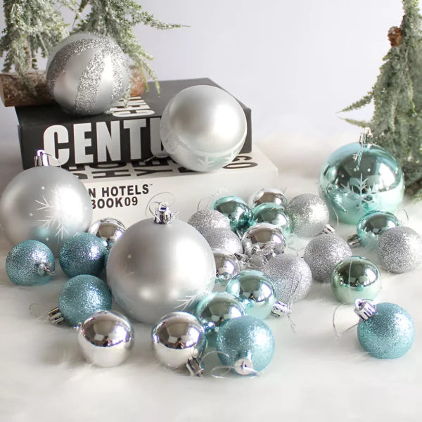 40pcs Shiny Christmas Ball Ornaments - Image 2