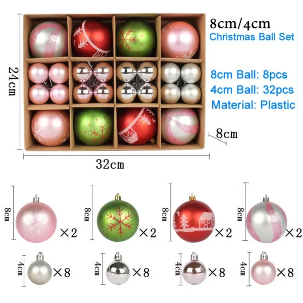 40pcs Shiny Christmas Ball Ornaments - Image 5