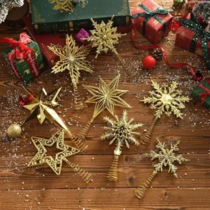 Elegant Star Christmas Tree Topper Ornament for Holiday Home Decorations