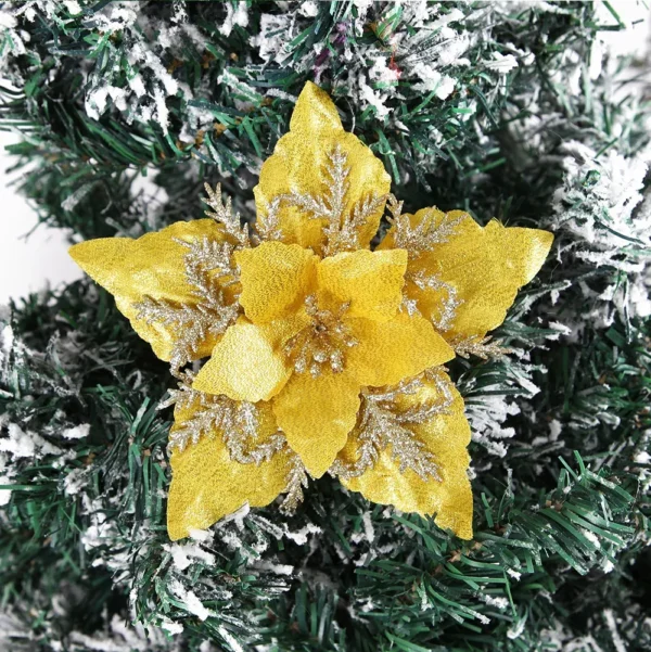 Gold and Silver Artificial Christmas Floral Decoration - Image 5