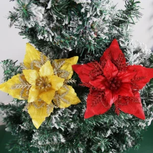 Gold and Silver Artificial Christmas Floral Decoration