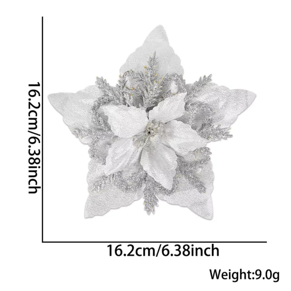 Gold and Silver Artificial Christmas Floral Decoration - Image 7