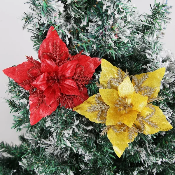 Gold and Silver Artificial Christmas Floral Decoration - Image 2