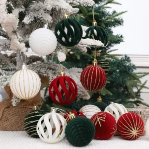 6pcs 2.4-inch Wine Red Christmas Ball Ornaments for Tree Hanging Décor