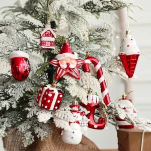 Set of 2 Christmas Ball Ornaments for Tree Hanging Decorations