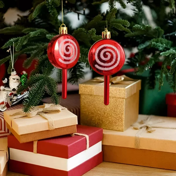 6pcs Christmas Lollipop Candy Cane Ornaments - Image 4