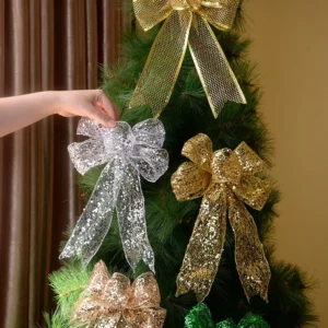 30cm Large Glitter Mesh Christmas Bow
