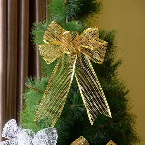 30cm Large Glitter Mesh Christmas Bow - Image 5