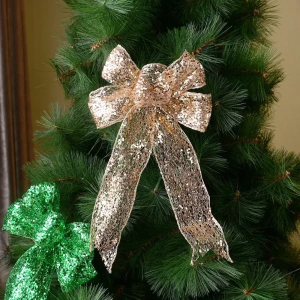 30cm Large Glitter Mesh Christmas Bow - Image 7