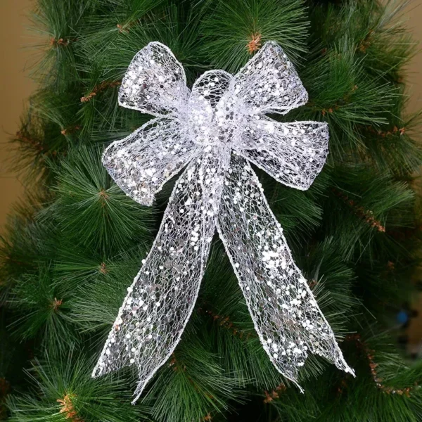 30cm Large Glitter Mesh Christmas Bow - Image 10