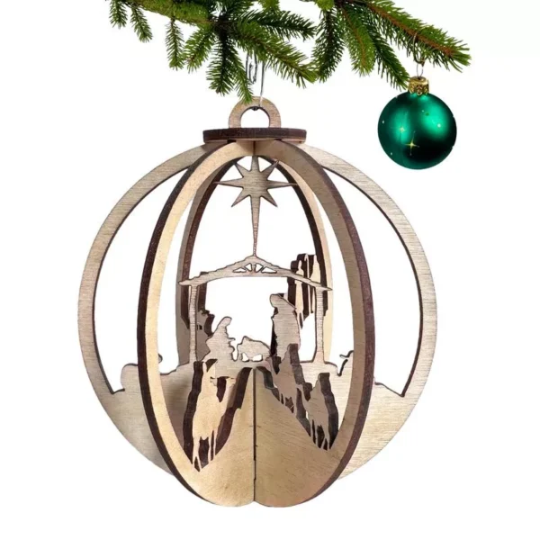 Handcrafted Nativity Scene Ornament - Image 5
