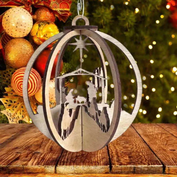 Handcrafted Nativity Scene Ornament - Image 4