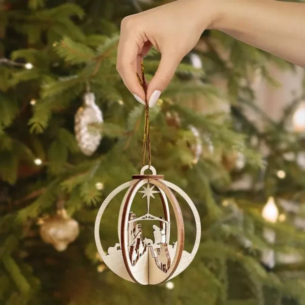 Handcrafted Nativity Scene Ornament - Image 2