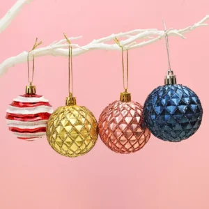 6pcs Glitter Christmas Balls Ornaments