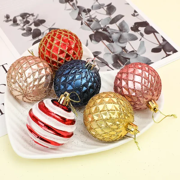 6pcs Glitter Christmas Balls Ornaments - Image 2