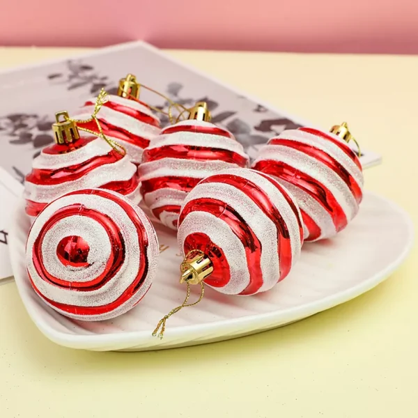 6pcs Glitter Christmas Balls Ornaments - Image 4