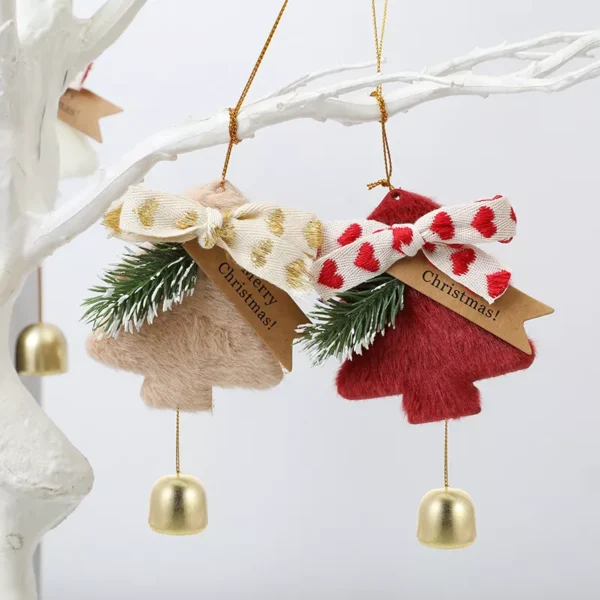 Plush Christmas Tree Bells Ornaments - Image 2
