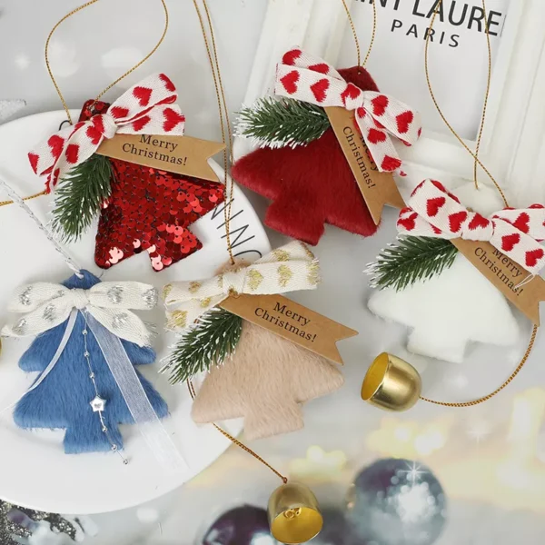 Plush Christmas Tree Bells Ornaments - Image 3