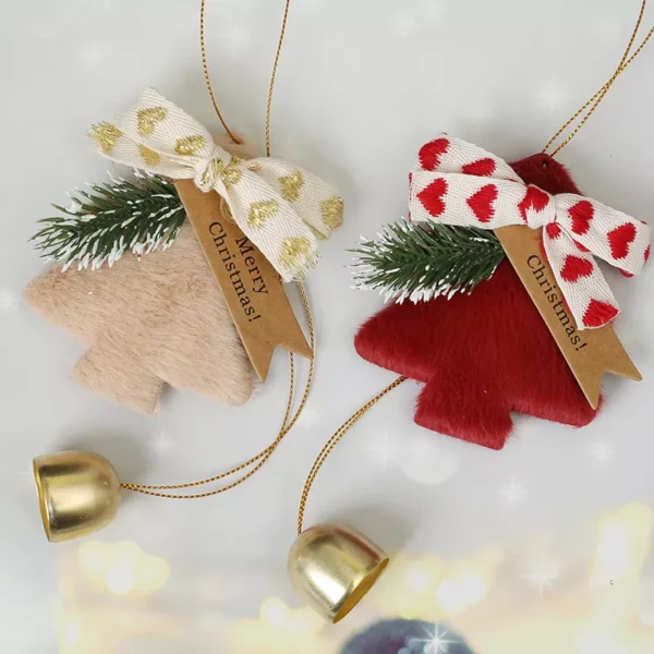 Plush Christmas Tree Bells Ornaments - Image 4