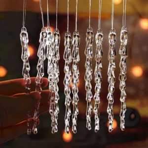 10pcs Clear Hanging Icicle Christmas Tree Ornaments