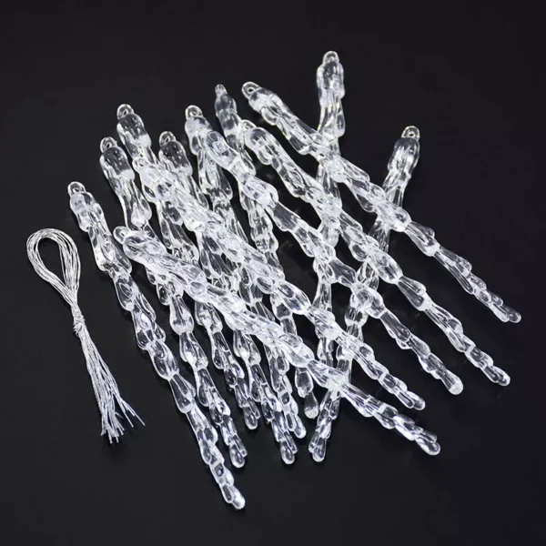 10pcs Clear Hanging Icicle Christmas Tree Ornaments - Image 5