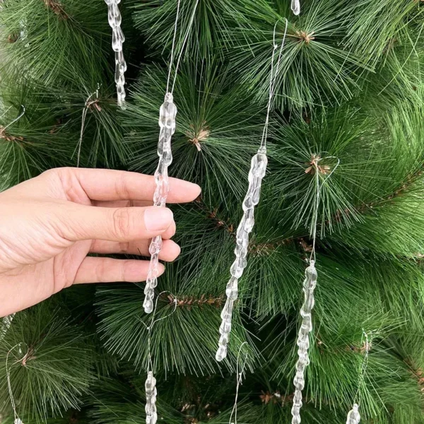 10pcs Clear Hanging Icicle Christmas Tree Ornaments - Image 2