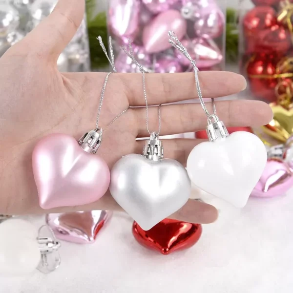 12-Piece Christmas Heart Ornaments - Image 6
