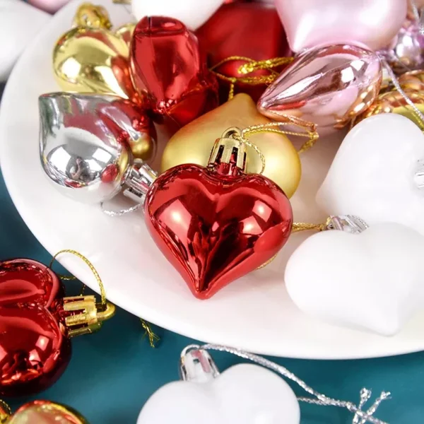 12-Piece Christmas Heart Ornaments - Image 5