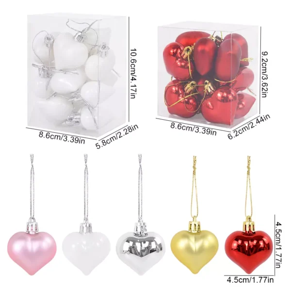 12-Piece Christmas Heart Ornaments - Image 7