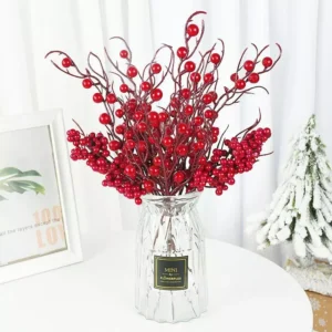 5PCS Christmas Red Berry Wreath Decorations