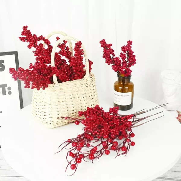 5PCS Christmas Red Berry Wreath Decorations - Image 4