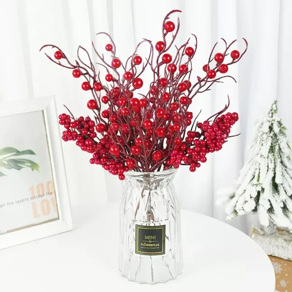 5PCS Christmas Red Berry Wreath Decorations - Image 3