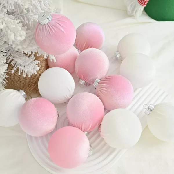 15pcs Velvet Christmas Tree Ornaments - Image 3