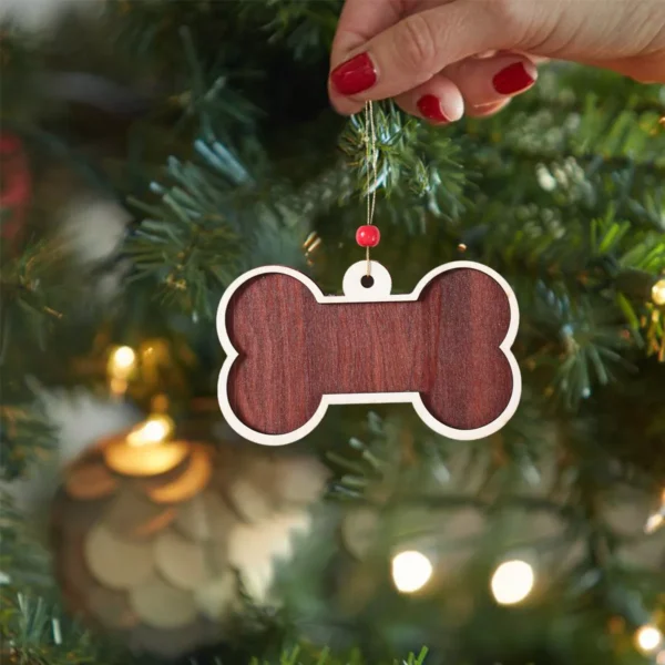 Rustic Wooden Christmas Bone Ornaments - Image 4