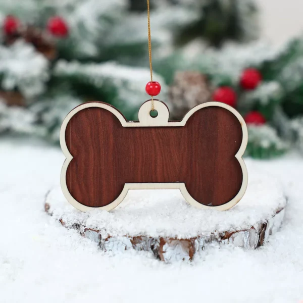 Rustic Wooden Christmas Bone Ornaments - Image 6