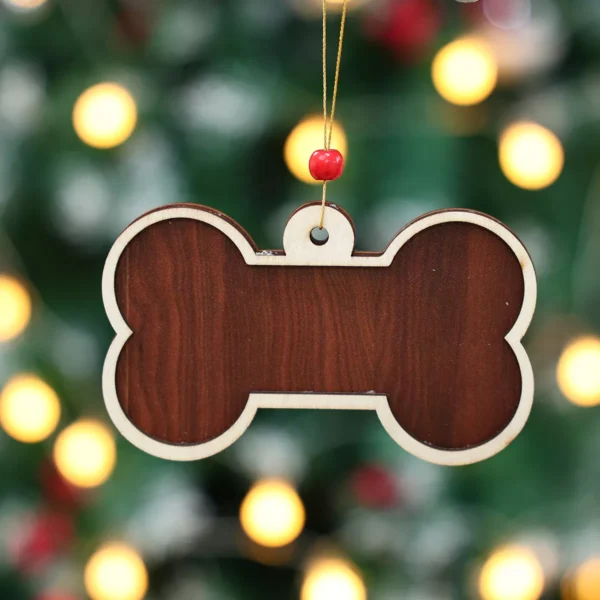 Rustic Wooden Christmas Bone Ornaments - Image 3