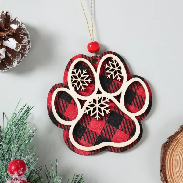 Christmas Dog Paw Wooden Hanging Sign - Image 5