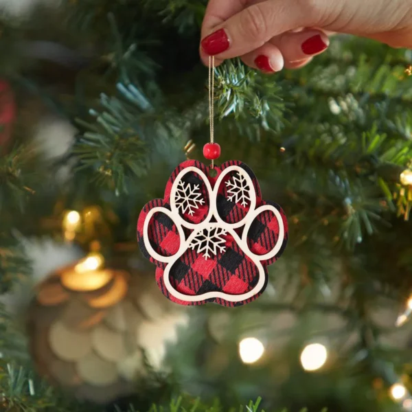 Christmas Dog Paw Wooden Hanging Sign - Image 6