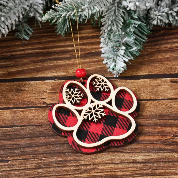Christmas Dog Paw Wooden Hanging Sign - Image 4