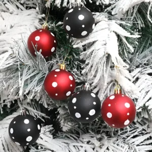 6pcs Glitter Christmas Tree Ball Ornaments